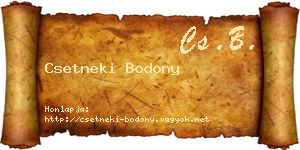 Csetneki Bodony névjegykártya